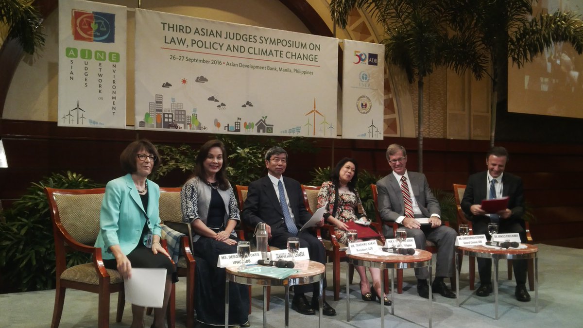 Speakers lined up at Judges Symposium #judges4climate @ADB_HQ …