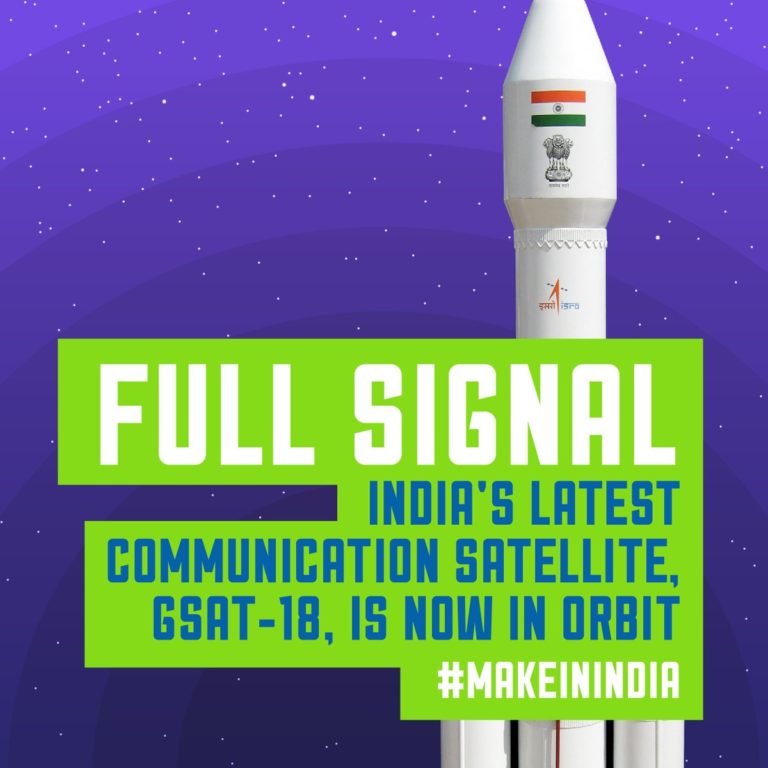 GSAT-18: Yet another win for @isro and India’s space programme. #MakeInIndia …