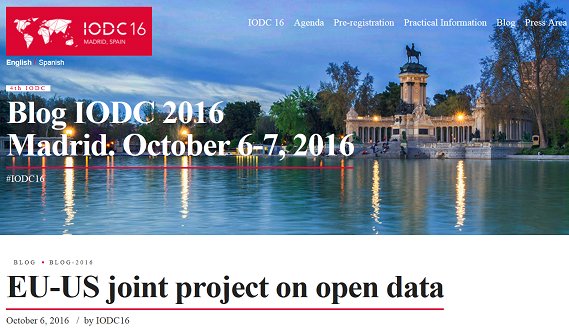 We are working on joint access to the EU and US open data #Eurostat #IODC16  …