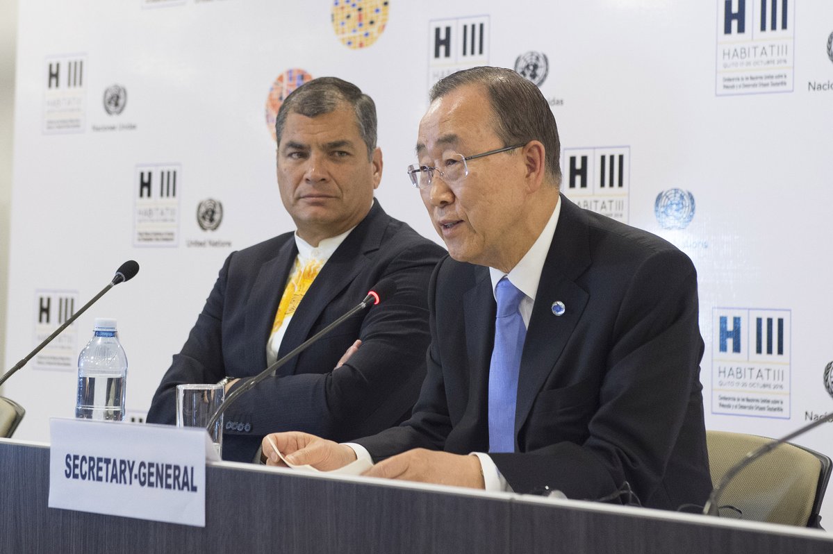 Joint press conference with #UNSG Ban and President of Ecuador at @unhabitat3  …