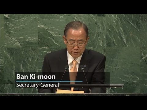 UN Secretary-General Ban Ki-moon briefs General Assembly on Haiti