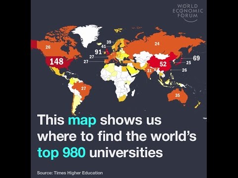 This map shows us where to find the world’s top 980 universities
