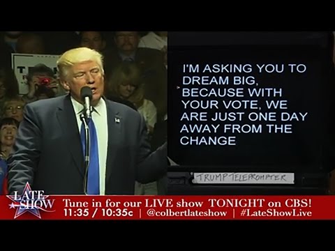 Donald Trump’s Teleprompter: LIVE From New Hampshire