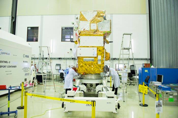 Media are invited to view the Sentinel-2B satellite in the cleanroom at ESA’s ES…