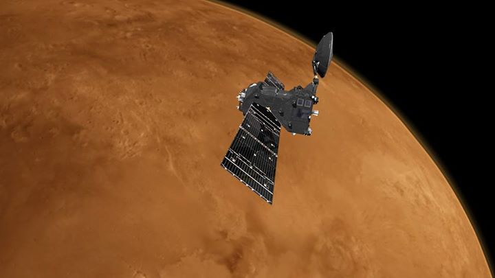 Meanwhile… at Mars, the ExoMars Trace Gas Orbiter is preparing to make its fir…