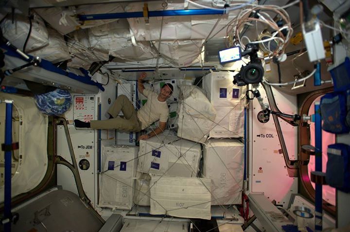 Can you spot Spiderman in this picture? ;-)Stowage in orbit is sometimes a chall…