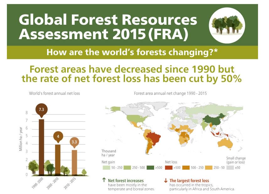 #Infographic | How are the world’s forests changing?   #gfra2015 #UNFAO …