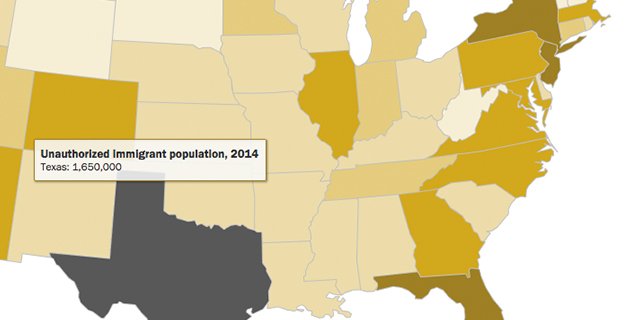 Interactive: Estimated unauthorized immigrant population, by state, 2014  …