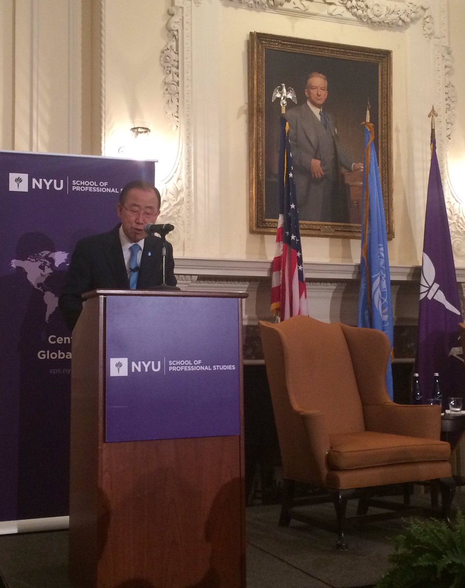 “Quite simply, disarmament is facing a crisis” Ban Ki-moon @nyuniversity @NYUSPS…