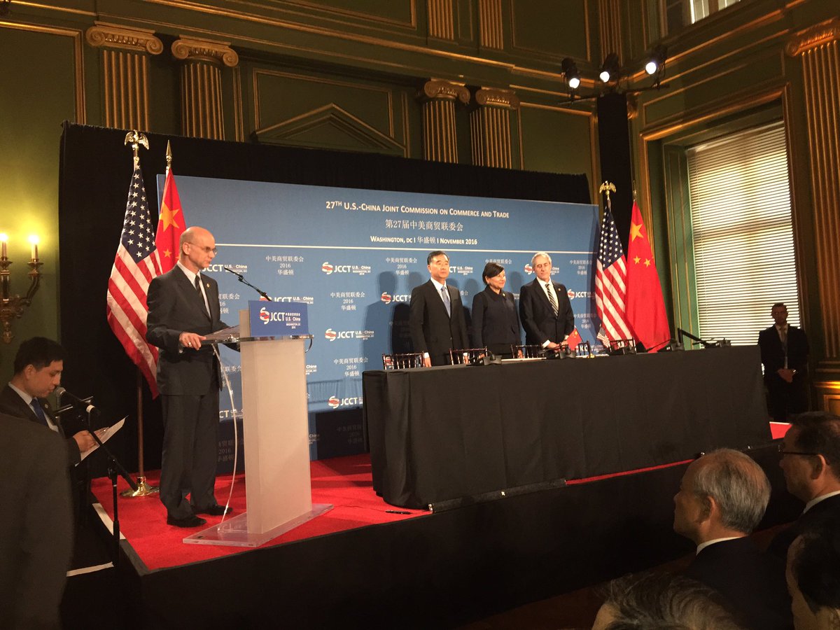 .@PennyPritzker joins @MikeFroman & Vice Premier Wang Yang at signing ceremo…