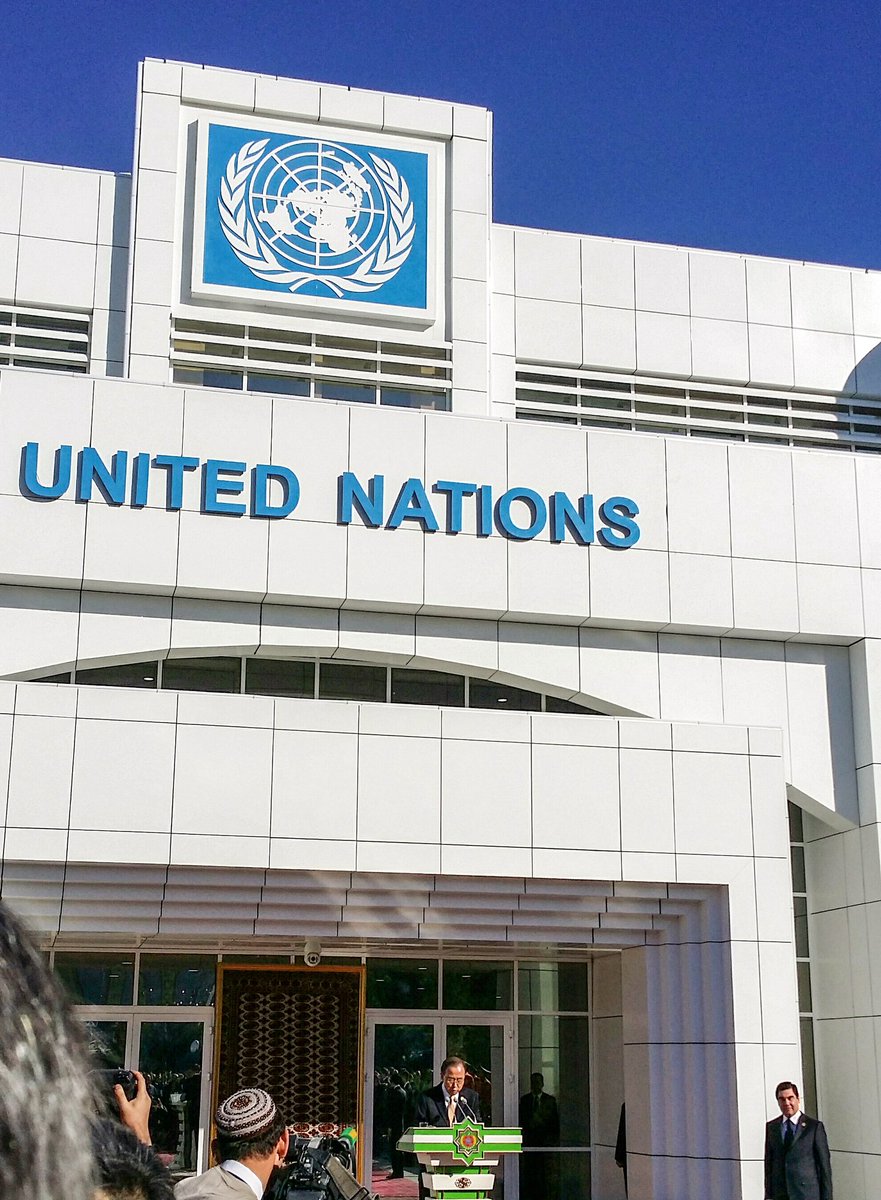 Secretary-General Ban Ki-moon & #Turkmenistan President open new @UN House i…