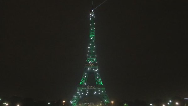 Tonight I have gone green to celebrate the #ParisAgreement for…