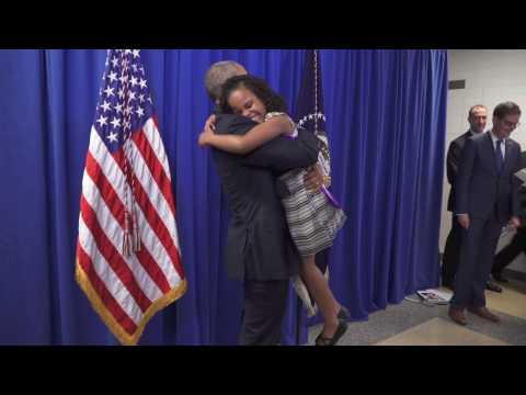 President Obama meets “Little Miss Flint”