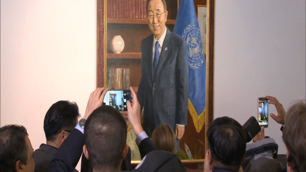 Ban Ki-moon portrait unveiled at UN Headquarters in New York