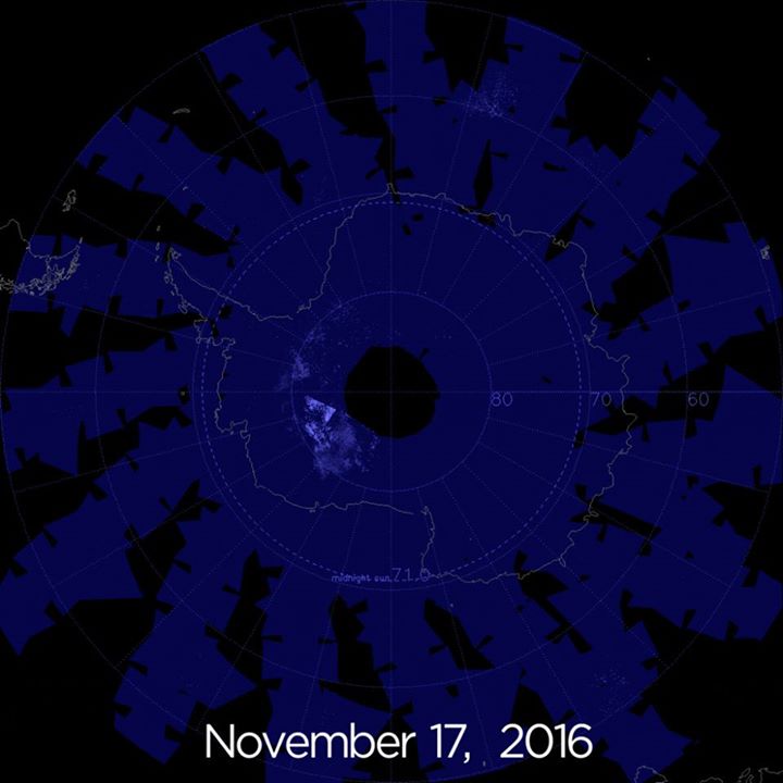 The sky over Antarctica glowed electric blue due to the star…