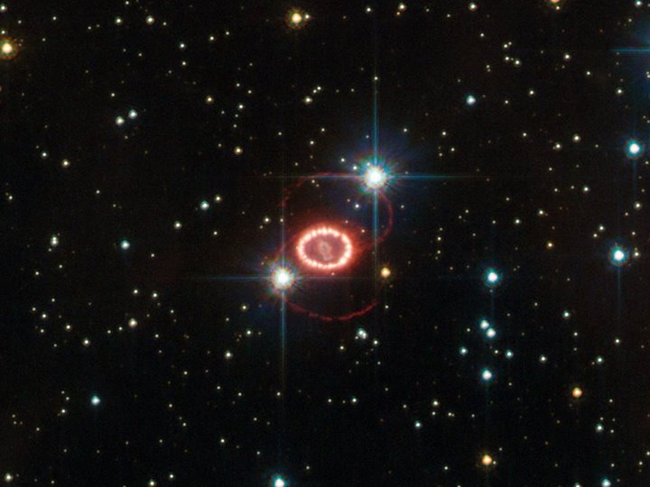 Supernova SN 1987A, one of the brightest stellar explosions since the invention …