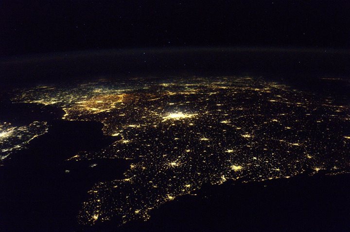 Flying from west to east the other day, I noticed the Brittany lights first, lik…