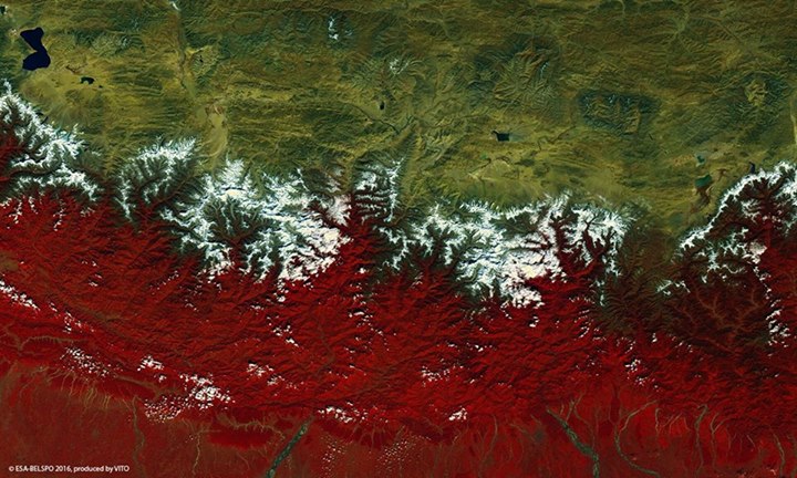 In honour of World Mountain Day on 11 December, this false-colour image depicts …