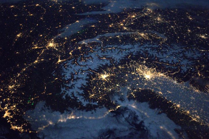 When the Moon is up, its light reflects on the snow, and combines with city ligh…