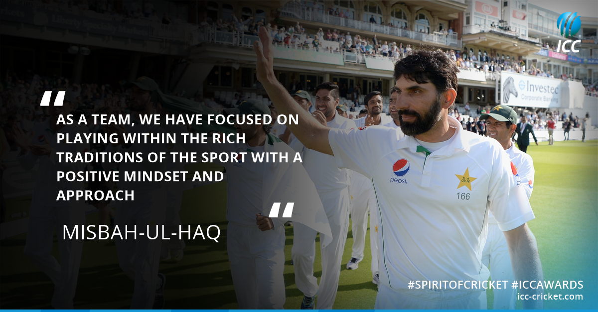 #ICCAwards winner Misbah-ul-Haq on leading his side with the #SpiritofC…