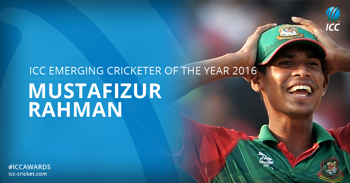Bangladesh’s Mustafizur Rahman is the ICC Emerging Cricketer of the Yea…