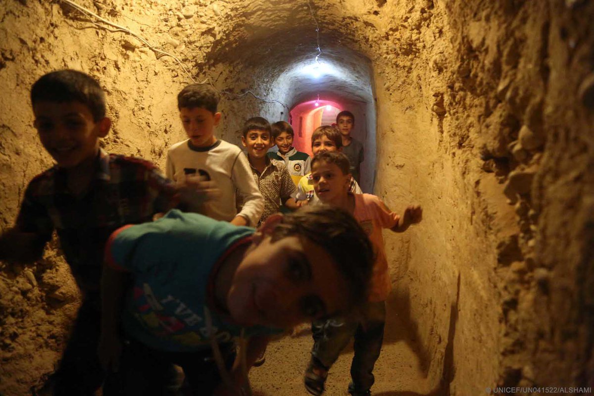 An underground amusement park! Children in #Syria get a chance to play  …