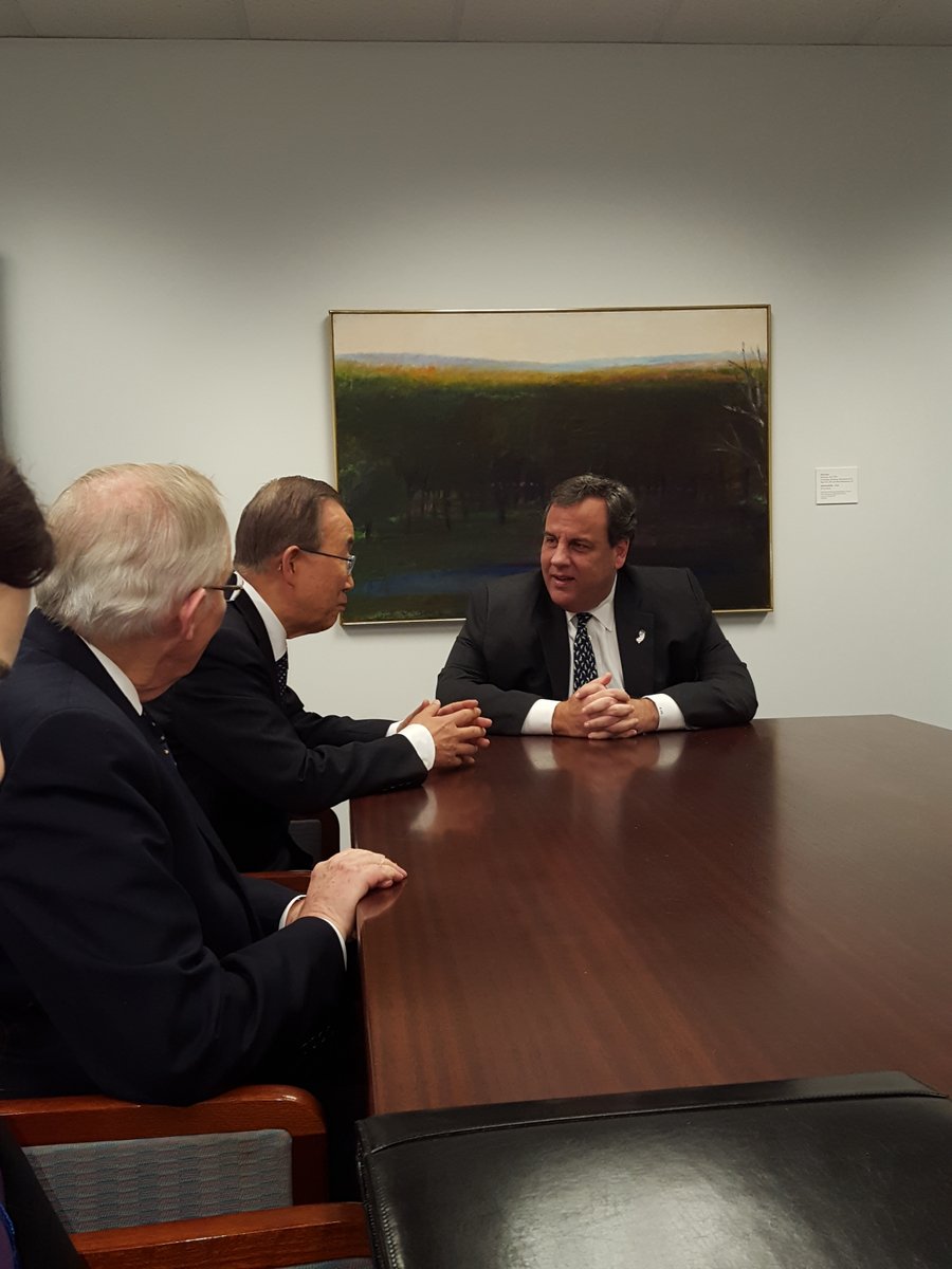 Secretary-General Ban Ki-moon thanks #NewJersey Gov @ChrisChristie for support t…
