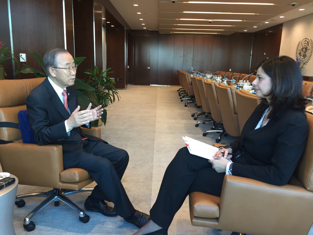#UNSG Ban Ki-moon speaks to @mbesheer of @VOANews …