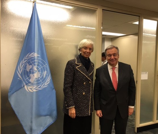 Christine @Lagarde congratulates António Guterres on his appointment as @UN Secr…