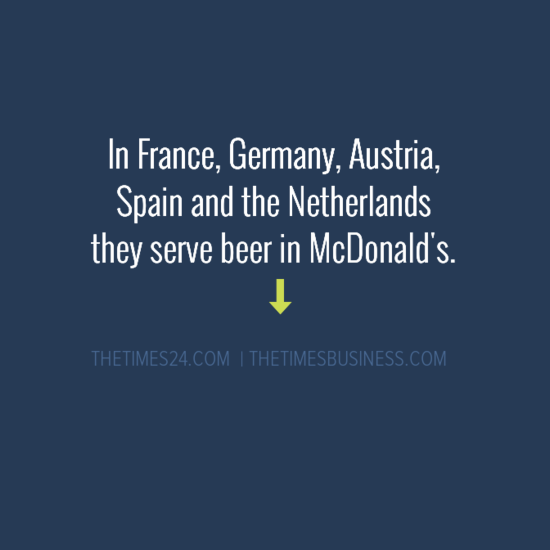 In France, Germany, Austria, Spain and the Netherlands they serve beer in..