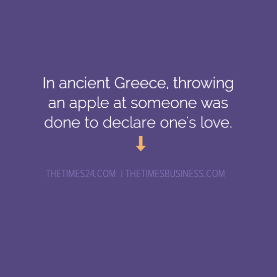 In ancient Greece, throwing an apple at someone was done to declare..
