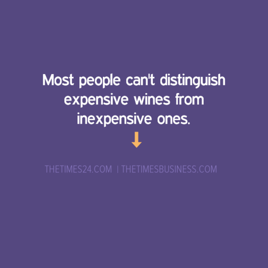Most people can’t distinguish expensive wines from inexpensive..