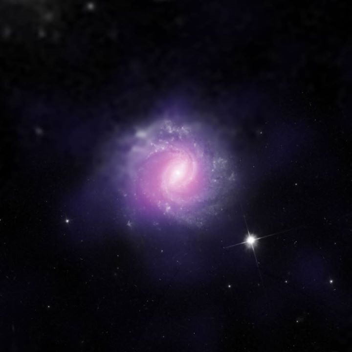 This galaxy with an active galactic nucleus contains a super…