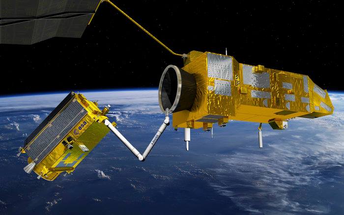 Technology image of the week: a robotic arm grappling a derelict satellite, atta…