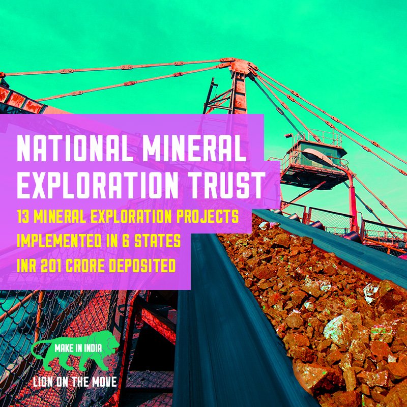 Launched under the National Mineral Exploration Trust in May 2016. #MakeInIndia …