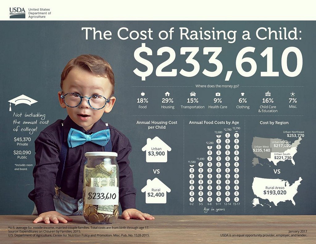 The cost of raising a child  …