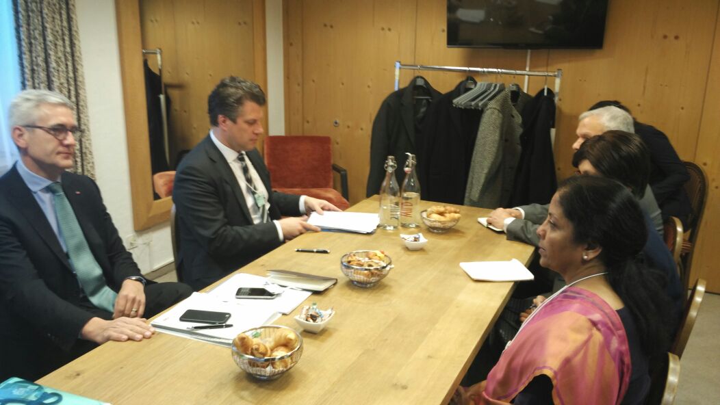 CEO of @ABBgroupnews , Mr @ABB_CEO  meets Smt @nsitharaman in #Davos…