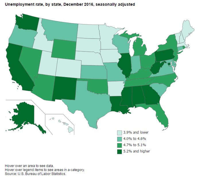 December 2016 unemployment rates lowest in New Hampshire, Massachusetts, South D…