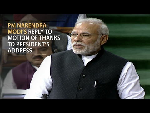 PM Narendra Modi’s reply to Motion of thanks to President’s Address
