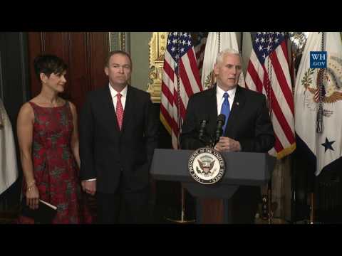 Vice President Pence Participates in the Swearing-In of Mick Mulvaney