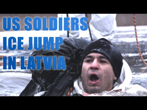 US soldiers ice jump in Latvia