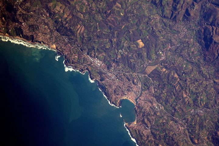 Thomas Pesquet posted his views of the Basque region: Hendaye and the French-Spa…