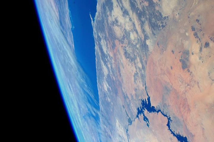 ESA astronaut Thomas Pesquet’s view of the Red Sea, the east coast of Egypt, the…