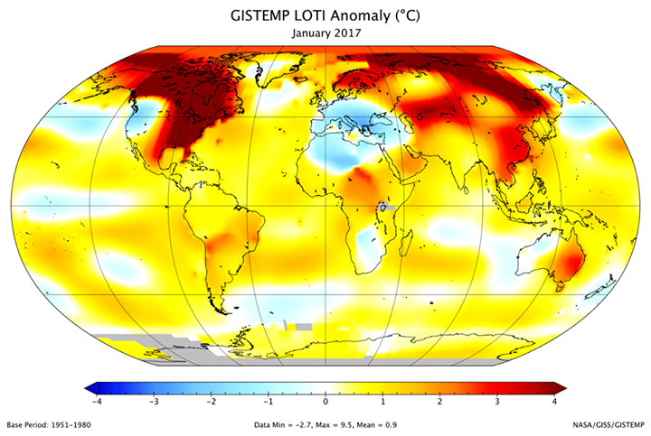 The monthly temperature update from our Goddard Institute fo…
