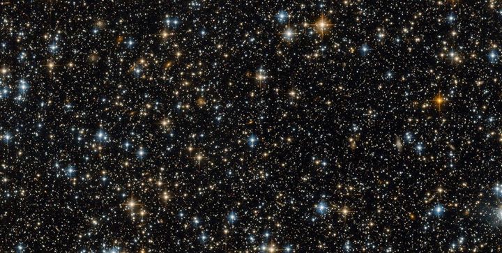 Space is bursting with activity and this field of bright cel…