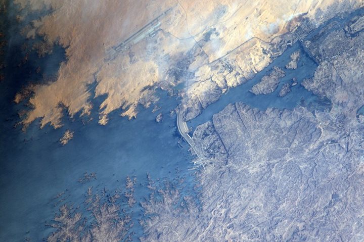 Amazing view of the Nile and Aswan dam from Thomas Pesquet this morning!The Aswa…