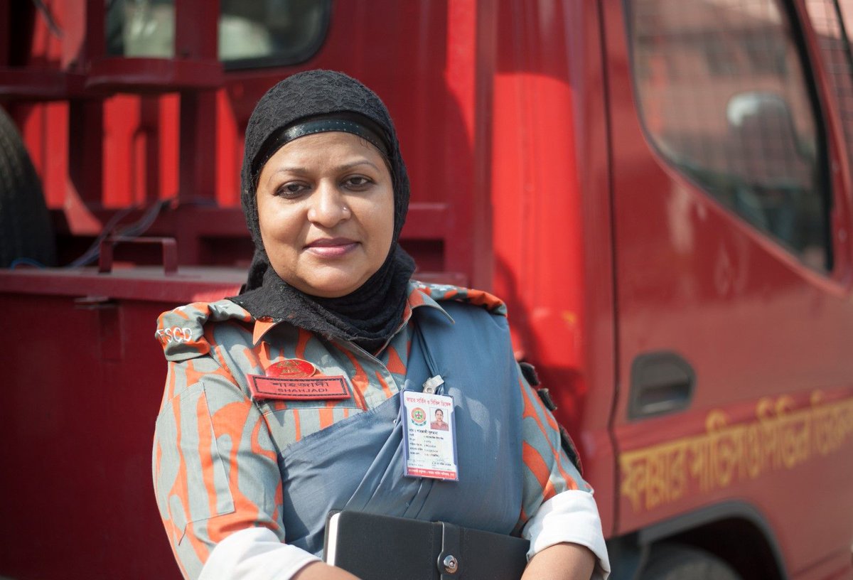Shahjadi, one of few female fire inspectors in Bangladesh, helps reduce danger o…
