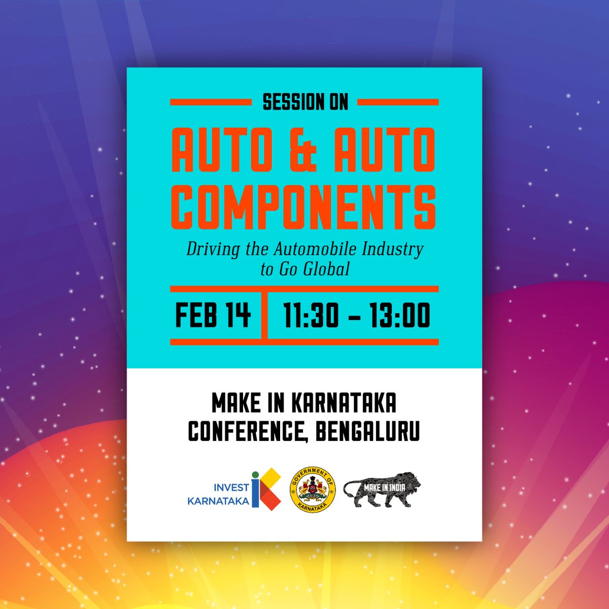 Now live: Driving India’s Auto Industry to Go Global at #MakeInKarnataka. Motorh…