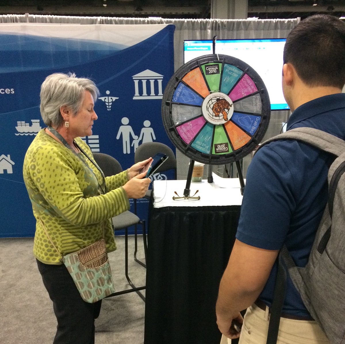 Stop by #FedGIS booth A841 to test your #geography knowledge at our game wheel! …
