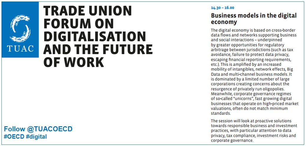 Starting at 14h30: Business models in the #digital economy being discussed at @T…